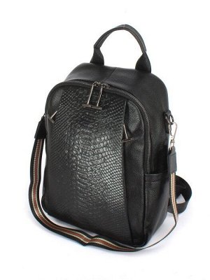 Рюкзак жен натуральная кожа OPI-8819,  1отд,  4внутр+5внеш/карм,  черный 247371