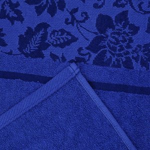 Полотенце махровое 70х130см, гладкокрашенное, 375г/м2, синий (Россия)