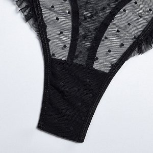 Женский комплект белья: бюстгальтер-топ + трусы, цвет черный