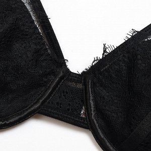 Женский комплект белья: бюстгальтер + трусы, цвет черный