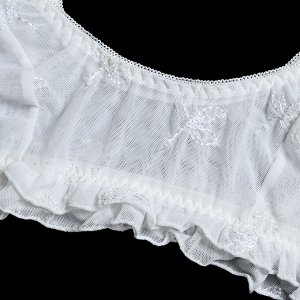 Женский комплект белья: бюстгальтер-топ + трусы с подвязками, цвет белый