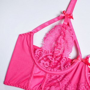Женский комплект белья: бюстгальтер-топ + трусы, цвет розовый