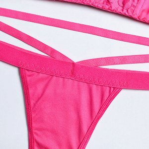 Женский комплект белья: бюстгальтер-топ + трусы, цвет розовый