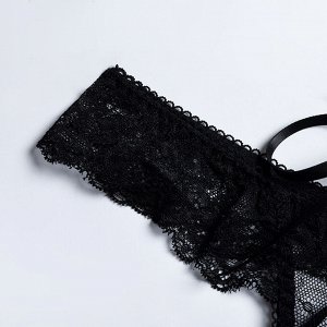 Женский комплект белья: топ-корсет + трусы, цвет черный