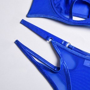 Женский комплект белья: бюстгальтер-топ + трусы, цвет синий