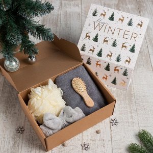Подарочный набор новогодний Magic winter полотенце 30х60см и аксессуары (4 предм)