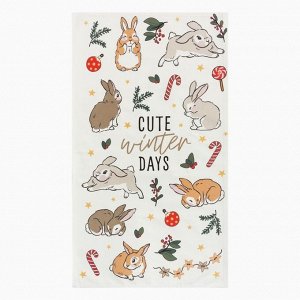 Набор в мешочке Этель Cute days: полотенце 40х73 см, формочки для запекания - 3 шт.