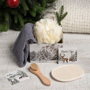Новогодний подарочный набор Этель "The magic of winter", полотенце и аксессуары