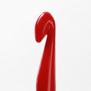 Крючок для вязания, d = 10 мм, 15 см, цвет белый/красный