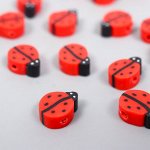 Бусины для творчества PVC &quot;Божьи коровки&quot; набор 20 шт 1х1х1 см