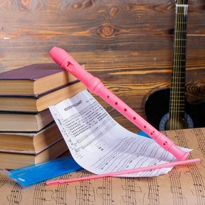 Блокфлейта Music Life, 8 отверстий, немецкая система, сопрано, розовая