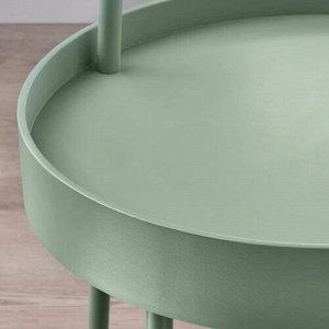 BURVIK БУРВИК Придиванный столик, светлый серо-зеленый, 38 см