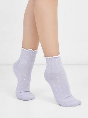 Детские высокие носки с волнообразным краем в лавандовом оттенке (1 упаковка по 5 пар)
