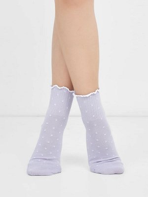 Детские высокие носки с волнообразным краем в лавандовом оттенке (1 упаковка по 5 пар)