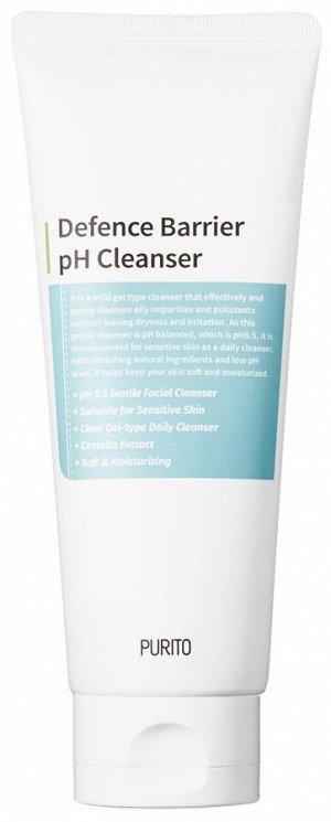 Слабокислотный гель для деликатного очищения кожи PURITO Defence Barrier Ph Cleanser 150 мл, шт