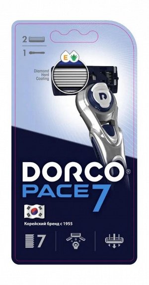 *'DORCO Станок для бритья PACE 7 (+ 2 кассеты), система с 7 лезвиями  #  NEW