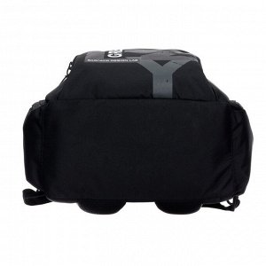 Рюкзак молодёжный Grizzly, 42 х 30 х 22 см, эргономичная спинка, чёрный
