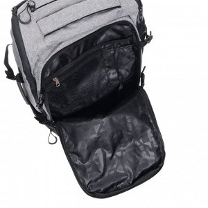 Рюкзак молодёжный Grizzly, 45 х 32 х 21 см, эргономичная спинка, отделение для ноутбука, чёрный/серый