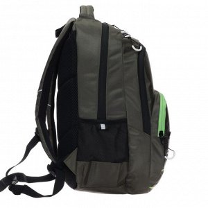 Рюкзак молодёжный Grizzly, 45 х 32 х 23 см, эргономичная спинка, хаки/зелёный