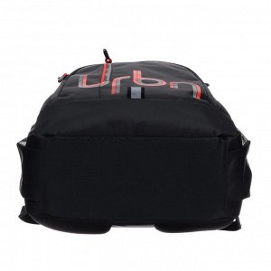 Рюкзак молодёжный Grizzly, 47 х 32 х 17 см, эргономичная спинка, чёрный/красный