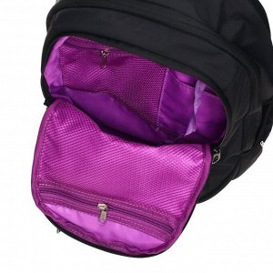 Рюкзак молодежный Grizzly, эргономичная спинка, 40 х 29 х 20 см, отделение для ноутбука, "Очертание", чёрный