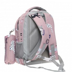 Рюкзак школьный Grizzly "Котята розовые", 40 х 27 х 20 см, эргономичная спинка, отделение для ноутбука