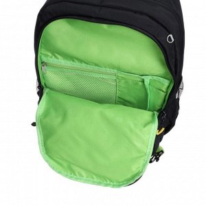 Рюкзак школьный Grizzly + мешок для обуви , 39 х 28 х 17 см, эргономичная спинка, чёрный