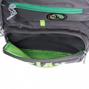 Рюкзак школьный Grizzly, 39 х 28 х 19 см, эргономичная спинка, отделение для ноутбука, серый/салатовый