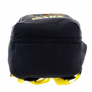 Рюкзак школьный Hatber Sreet, эргономичная спинка, 42 х 30 х 20 см, I like fries, чёрный/жёлтый