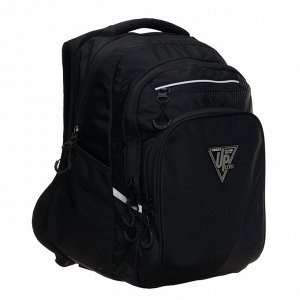 Рюкзак школьный эргономичная спинка, 38 х 26 х 20 см, отделение для ноутбука, чёрный