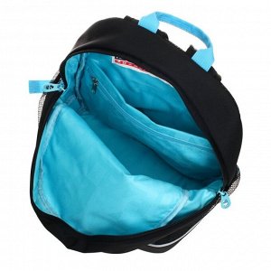 Рюкзак школьный эргономичная спинка, 38 х 28 х 18 см, отделение для ноутбука, "Принцесса", чёрный