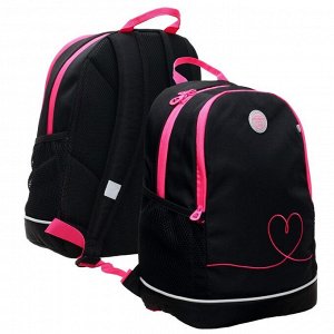 Рюкзак школьный эргономичная спинка, 38 х 28 х 18 см, отделение для ноутбука, чёрный