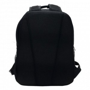 Рюкзак школьный эргономичная спинка, 38 х 29 х 17.5 см, 2 отделения, "Мото", чёрный/бел