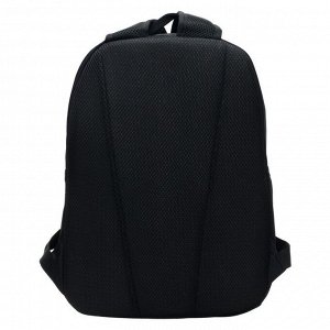 Рюкзак школьный эргономичная спинка, 38 х 29 х 17.5 см, 2 отделения, "Мото", чёрный/синий