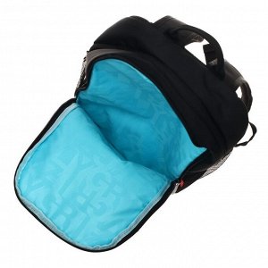Рюкзак школьный эргономичная спинка, 38 х 29 х 17.5 см, 2 отделенияеления, "Космонавт", чёрный/голубой