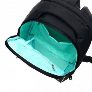 Рюкзак школьный эргономичная спинка, 39 х 28 х 12.5 см, отделение для ноутбука, чёрный