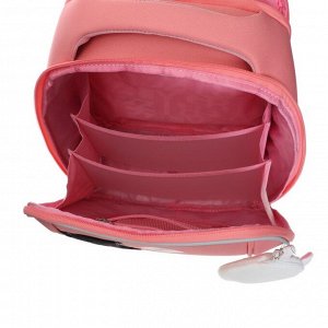 Рюкзак каркасный Grizzly, 36 х 29 х 18 см, с брелоком, розовый/коричневый