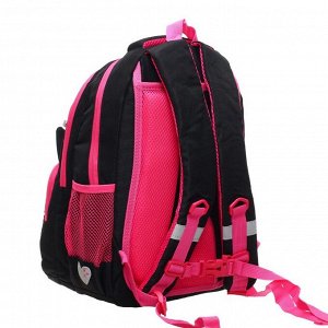 Рюкзак школьный эргономичная спинка, 40 х 27 х 20 см, отделение для ноутбука, чёрный