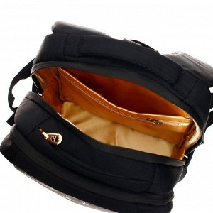 Рюкзак школьный эргономичная спинка,Grizzly 39 х 26 х 17 см, отделение для ноутбука, чёрный +брел