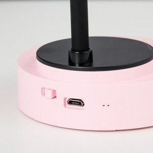 RISALUX Лампа настольная &quot;Ушки&quot; LED 3 режима 2Вт USB розовый 6х12х37 см