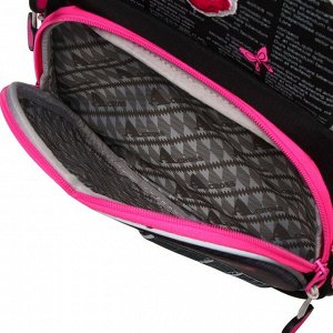 Рюкзак каркасный Across, 35 х 28 х 15 см, наполнение: мешок, пенал, брелок, синий/розовый
