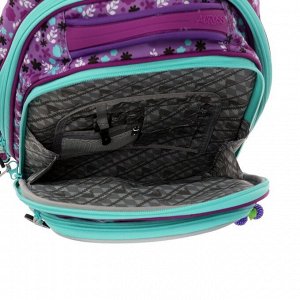 Рюкзак каркасный Across, 35 х 28 х 15 см, наполнение: мешок, пенал, брелок, фиолетовый