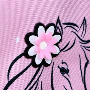 Рюкзак каркасный Erich Krause ErgoLine 15 L, 39 х 28 х 14 см, Flower Horse, чёрный/розовый