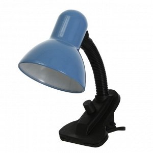 RISALUX Лампа настольная Школьник на прищепке с диммером 1х40Вт Е27 шнур 1,5м синий