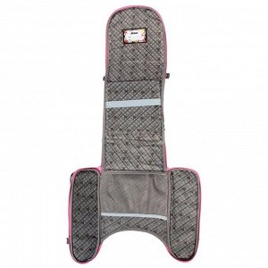Ранец стандарт раскладной Across, 35 х 22 х 12 см, наполнение: мешок, брелок, серый/розовый