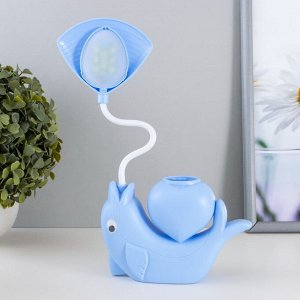 Настольная лампа "Дельфин" LED 3Вт USB АКБ синий 14,5х5х28 см