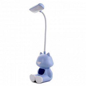 Настольная лампа "Котенок" LED 2 Вт USB АКБ синий 8х8,5х28 см