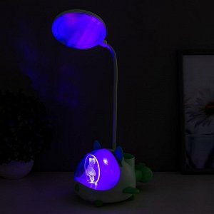 Настольная лампа "Милый мишка" LED 3,5Вт USB АКБ зеленый 12х15х32 см
