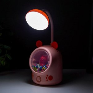 Настольная лампа "Ушки" LED 3Вт USB розовый 7х10х17 см