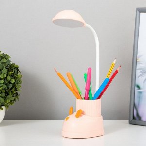 Лампа настольная «Ботинок заяц» LED 3 режима 3 Вт USB органайзер розовый 8x11x31 см RISALUX